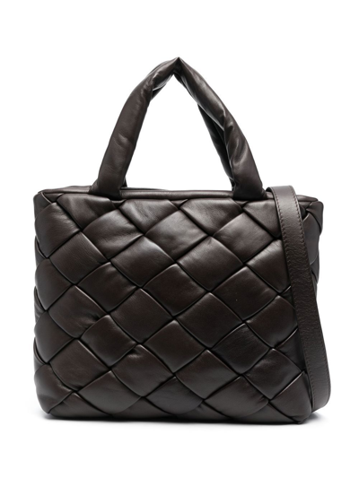 Shop Officine Creative Quilted Tote Bag In Brown