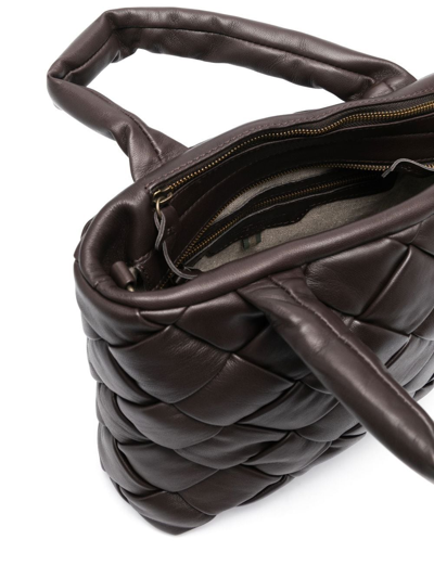 Officine Creative Interwoven Leather Tote Bag In Brown