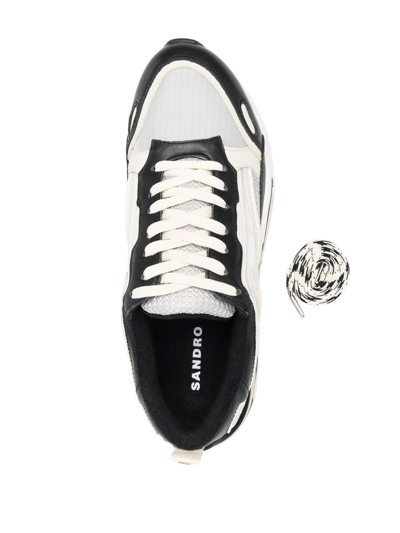Shop Sandro Flame Low-top Sneakers In Black