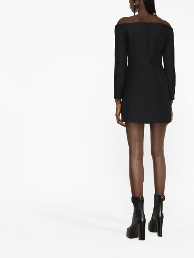 Shop Valentino Off-shoulder Minidress In Black