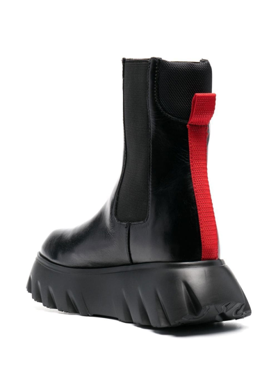Love Moschino Logo-patch Ankle Boots In Black