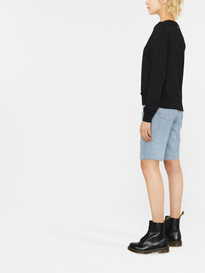 Karl Lagerfeld Ikonik Organic-cotton Sweatshirt In Black