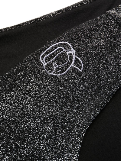 Karl Lagerfeld Ikonik 2.0 Lurex Bikini-bottom In Grey