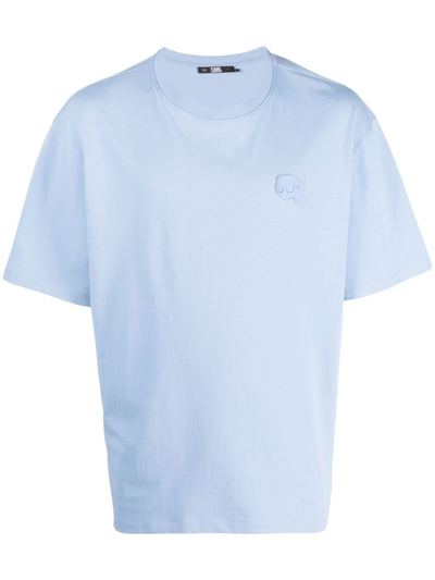 Shop Karl Lagerfeld Ikonik 2.0 Short-sleeved T-shirt In Blue