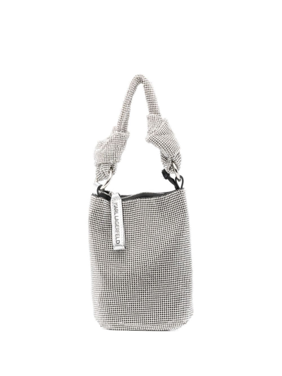Shop Karl Lagerfeld K/evening Knotted Tote Bag In Silver