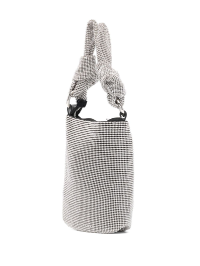 Shop Karl Lagerfeld K/evening Knotted Tote Bag In Silver