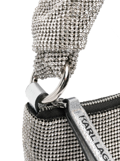 Shop Karl Lagerfeld K/evening Knotted Tote Bag In Silver
