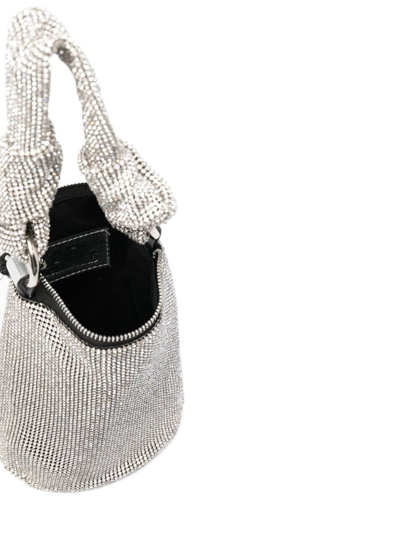 Shop Karl Lagerfeld K/evening Knotted Tote Bag In Silver