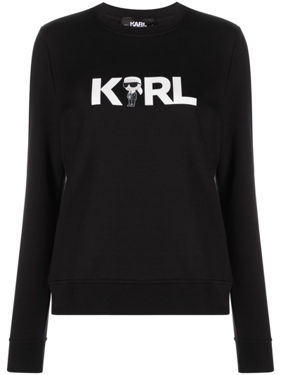 Shop Karl Lagerfeld Ikonik 2.0 Karl Logo Sweatshirt In Black