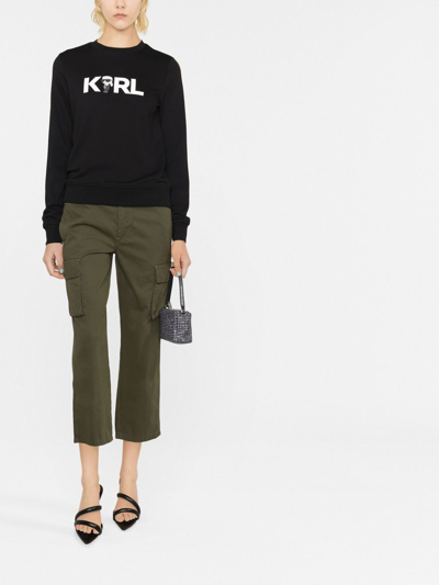 Shop Karl Lagerfeld Ikonik 2.0 Karl Logo Sweatshirt In Black