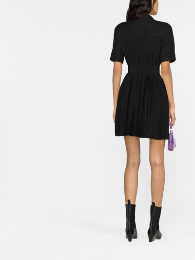 Shop Sandro Belted Mini Dress In Black