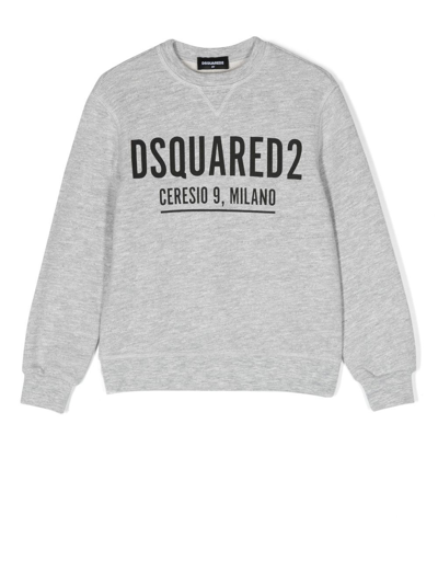Dsquared2 Logo-print Crewneck Sweatshirt In Grey