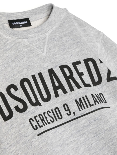 Shop Dsquared2 Logo-print Crewneck Sweatshirt In Grey