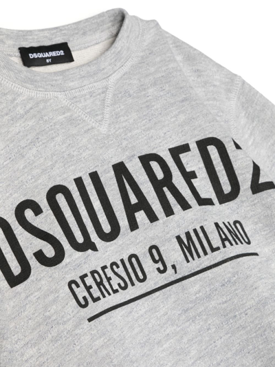Dsquared2 Logo-print Crewneck Sweatshirt In Grey
