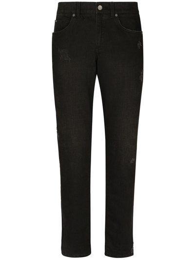 Shop Dolce & Gabbana Straight-leg Trousers In Black