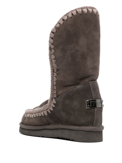 Shop Mou Eskimo Shearling-lined Suede Boots In Grey
