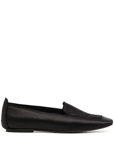 Shop Pedro Garcia Tamer Satin Loafers In Black