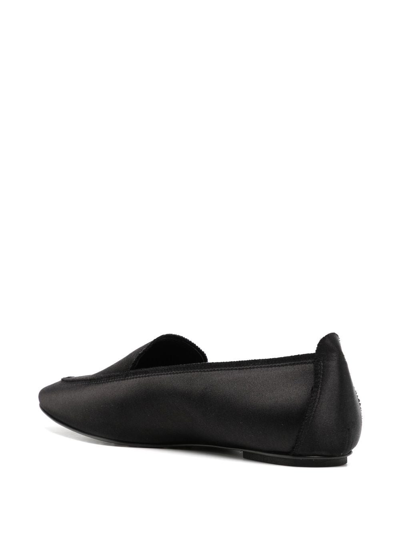 Shop Pedro Garcia Tamer Satin Loafers In Black