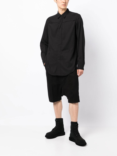 Julius Drop-crotch Track Shorts In Black