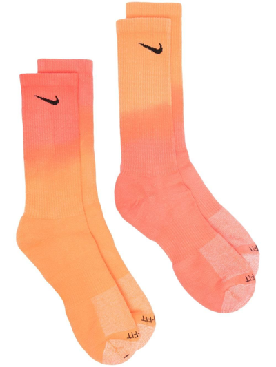Nike Everyday Plus Cushioned Dip-dye 2 Pack Crew Socks In Orange | ModeSens