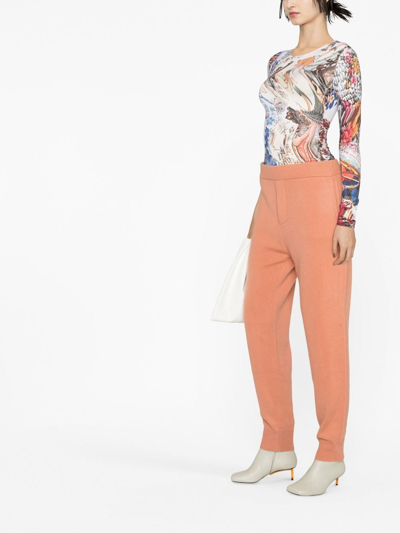 Shop Dsquared2 Logo-print Cashmere Trousers In Pink