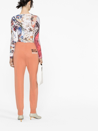 Shop Dsquared2 Logo-print Cashmere Trousers In Pink