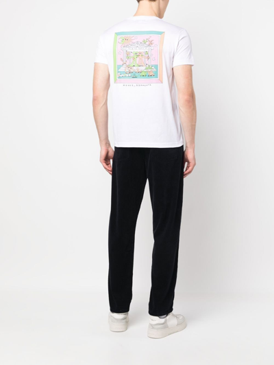 Modes Garments Graphic-print Cotton T-shirt In White