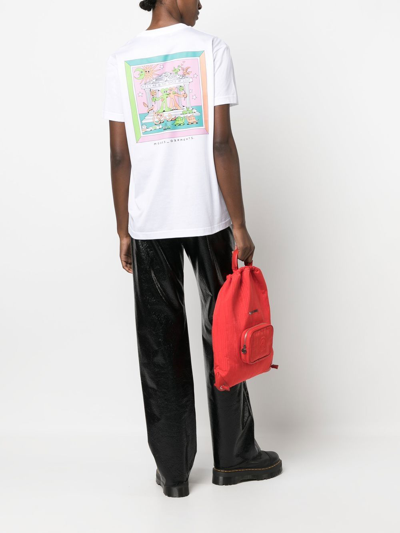 Modes Garments Graphic-print Cotton T-shirt In White