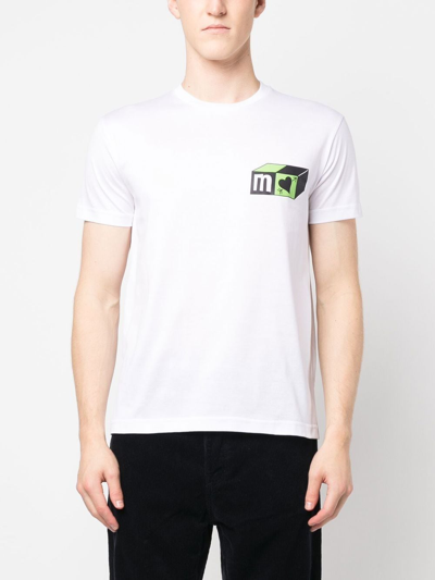 Shop Modes Garments Graphic-print Short-sleeved T-shirt In White