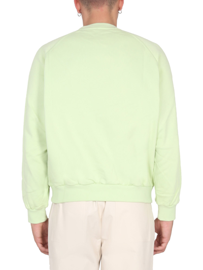 Sunnei Green Embroidered Sweatshirt In Verde