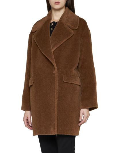 Shop Tagliatore Coat In Marrone