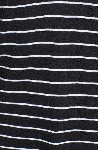 Shop Caslon Rounded V-neck T-shirt In Black- White Julia Stripe