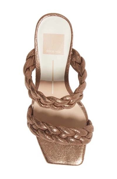 Shop Dolce Vita Paily Braided Sandal In Bronze Metallic Stella Suede