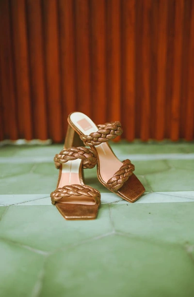 Shop Dolce Vita Paily Braided Sandal In Bronze Metallic Stella Suede