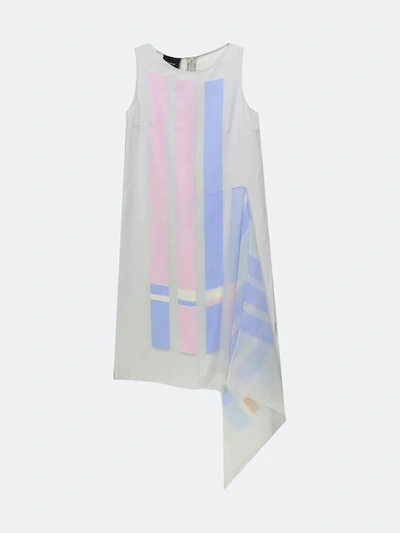 Shop Akris Women's Multicolored Pastel Silk Striped Sleeveless Dress In White