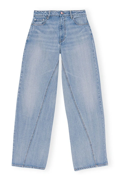 Shop Ganni Joezy Jeans In Light Blue Vintage