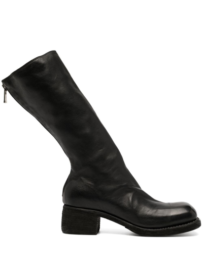 Shop Guidi Women 9089 Soft Horse Full Grain Back Zip Mid Boots In Black