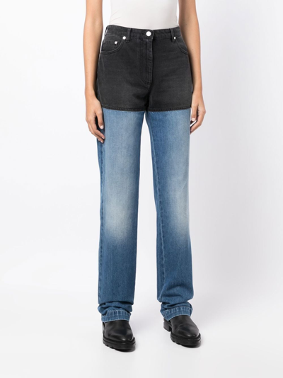 Shop Peter Do Women Combo Jeans In Light Blue/black