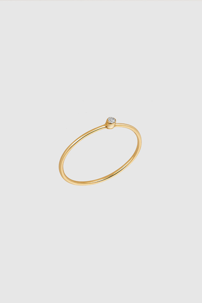 Shop Anine Bing Stacking Ring With Diamond In 14k Gold