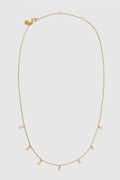 Shop Anine Bing Diamond Droplet Necklace In 14k Gold