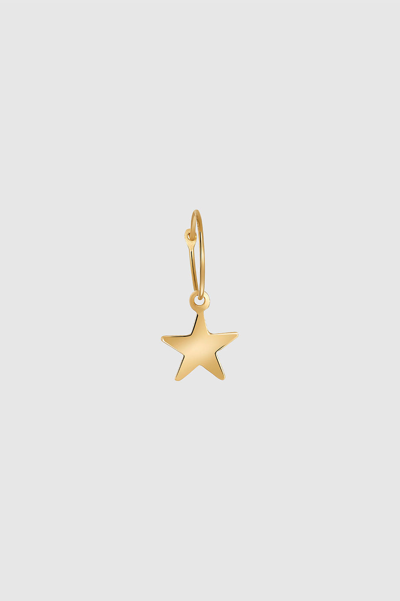Shop Anine Bing Star Charm Hoop Earring In 14k Gold