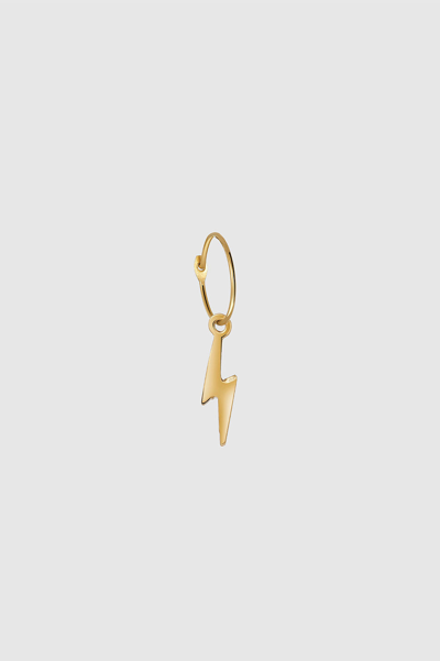 Shop Anine Bing Bolt Charm Hoop Earring In 14k Gold