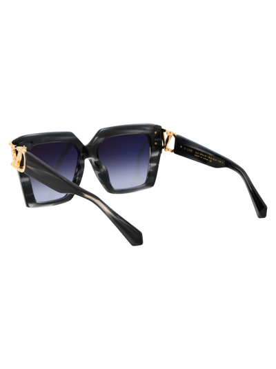 Shop Valentino Sunglasses In Translucent Black Swirl - V-light Gold