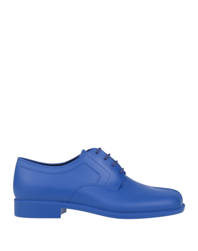 Shop Maison Margiela Woman Lace-up Shoes Blue Size 6 Rubber