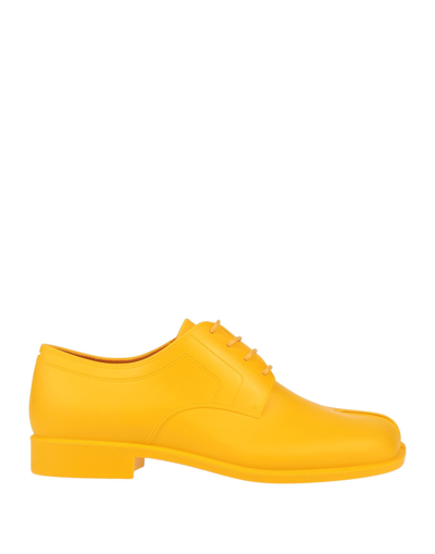Shop Maison Margiela Woman Lace-up Shoes Yellow Size 7 Rubber