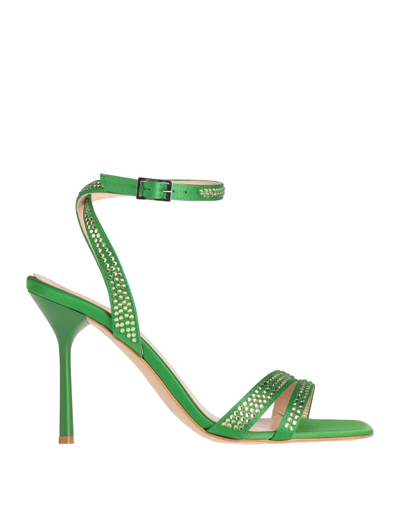 Shop Liu •jo Woman Sandals Green Size 8 Textile Fibers