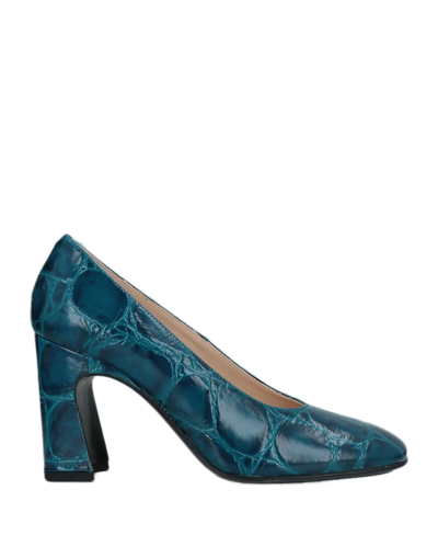 Shop Tod's Woman Pumps Turquoise Size 7.5 Calfskin In Blue