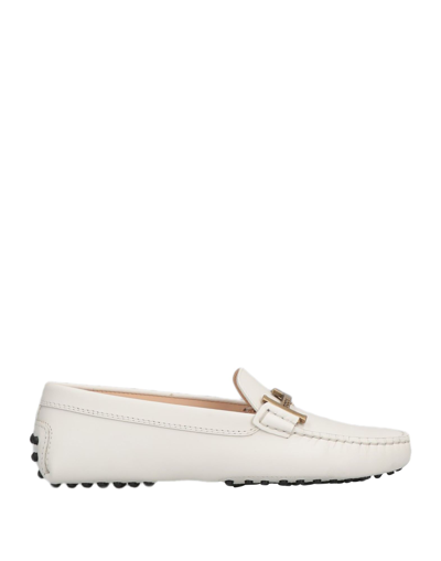Tod's Leather Loafers In White