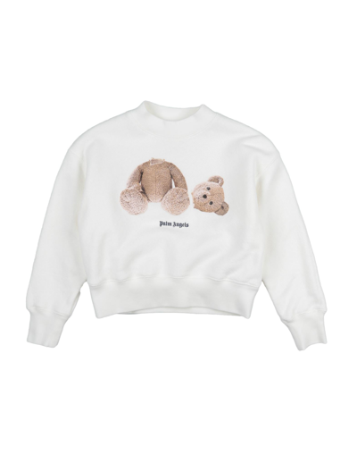 Shop Palm Angels Toddler Girl Sweatshirt White Size 4 Cotton, Elastane