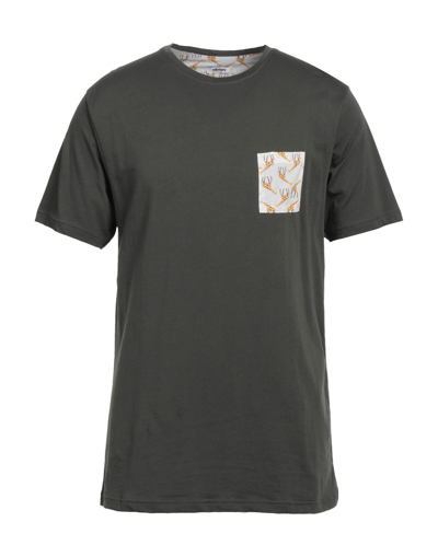 Shop Stilosophy Man T-shirt Military Green Size Xxl Cotton